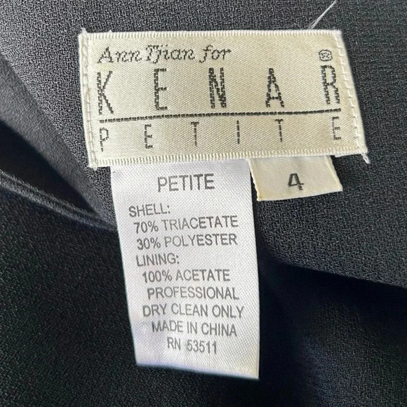 Kenar black wrap sheath dress sleeveless rhinestones Size 4P - Picture 6 of 7